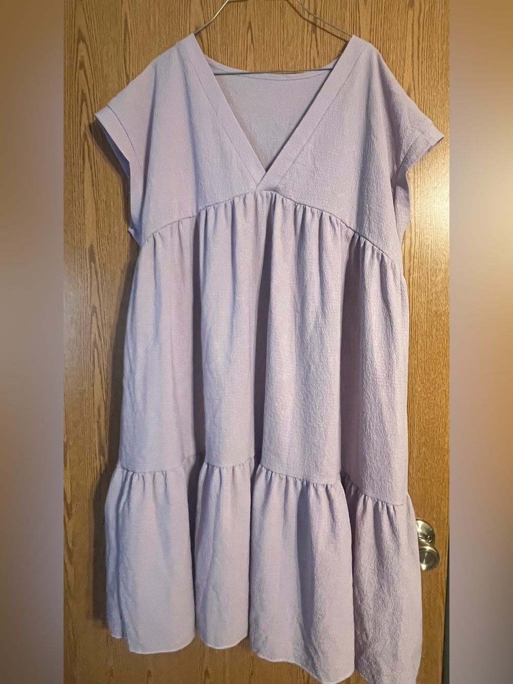 Lilac V-Neck Tiered Dress